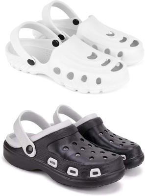 ABN Men Sandals(Black, White , 10)