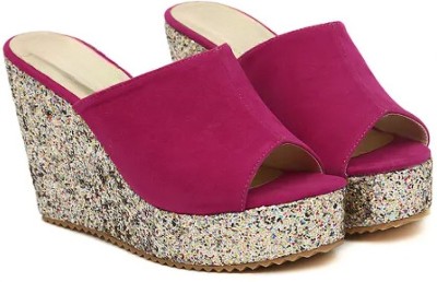 Kiwaoo Women Wedges(Pink , 6)