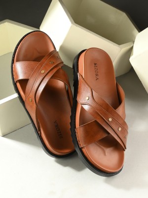 BIZORA Men Sandals(Tan , 7)