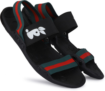 Buxton Men Sandals(Black, Green , 9)
