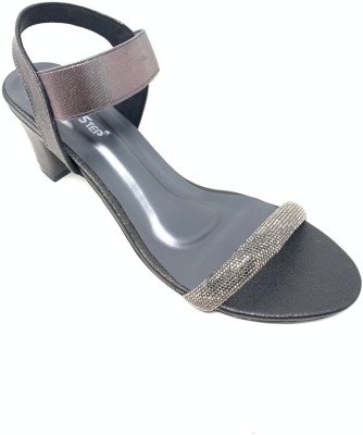 GLOBAL STEP Women Grey, Silver Heels