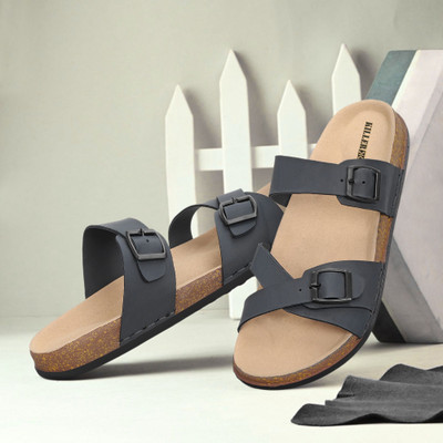 KILLER Lightweight comfort extra-soft with trendy, premium stylish design Men Sandals(Black , 10)