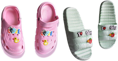 footpedia Women Wedges(Green, Pink , 3)