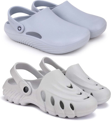 Pampy Angel Men Combo Pack of 2, Ultra cushion, Flipflops, Slipper, Slides, Sandal, Clogs Men Casual(Grey, Grey , 9)