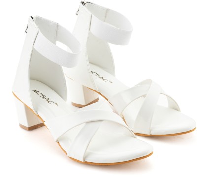 MOSAC Women Heels(White , 8)