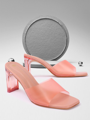 Divastri PT-S-03 Lightweight Comfort Summer Trendy Premium Stylish Party disigin Women Heels(Pink , 4)