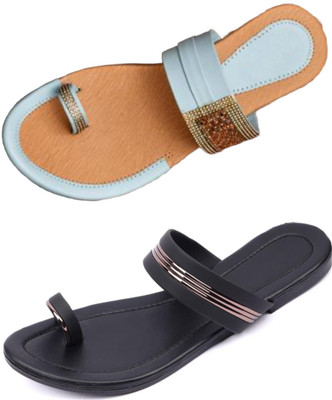 Urban Designs Women Casual(Blue, Black , 4)