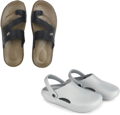 Vomoya Men Sandals(Black, Grey , 10)