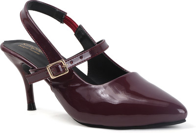 SIMPLEX Women Heels(Burgundy , 5)