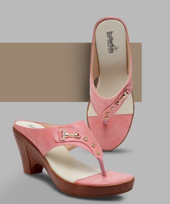 Butterflies Steps Women Pink Heels