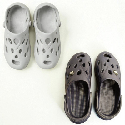 Monrav Men Clogs(Off White, Black , 10)