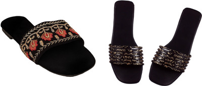 Dualstep Women Flats(Black, Black , 7)