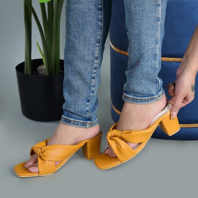 STICY Women Heels(Yellow , 4)