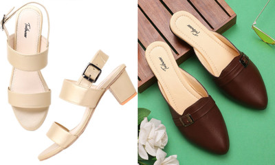 Todhwear Women Heels(Gold, Beige , 5)