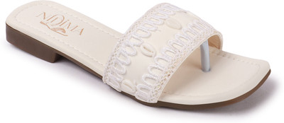 NIDIMA Women Flats(White , 8)