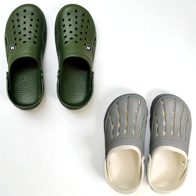 Monrav Men Clogs(Green, Grey , 7)