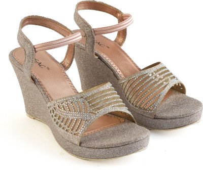 MOSAC Women Wedges(Silver , 4)