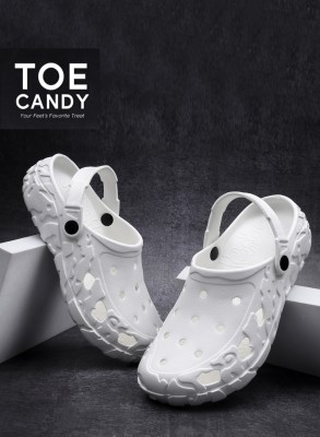 TOE CANDY White Men Clogs Slide Men Sandals(White , 9)