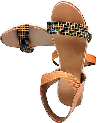 PMS Women Wedges(Gold , 3)