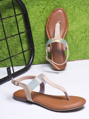 TRYME Women Flats(Off White , 8)