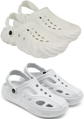 Golf Men Clogs(White, Grey , 9)