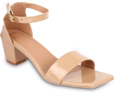 MESHVA Women Heels(Beige , 3)