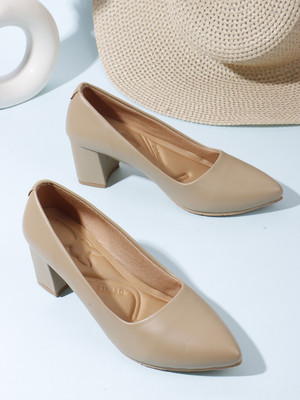 Denill Women Heels(Beige , 6)