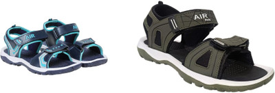 Hocks Men Sandals(Olive, Blue , 8)