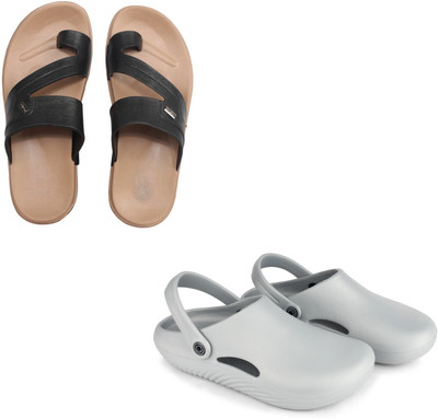 Vomoya Men Sandals(Black, Grey , 6)