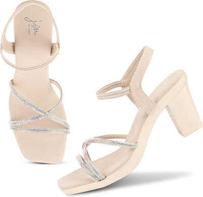 jm looks Women Heels(Gold , 3)