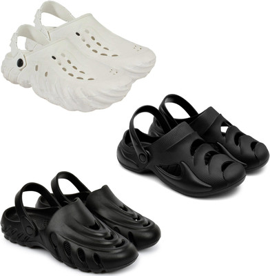 Golf Men Clogs(White, Black, Black , 8)