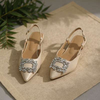 Zoyci Women Flats(Off White , 4)