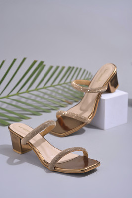 Dressberry Women Heels(Gold , 6)