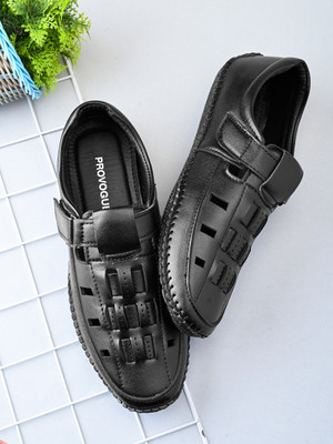 PROVOGUE Men Sandals(Black , 7)