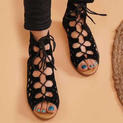 RAHEGAS Women Flats(Black , 4)