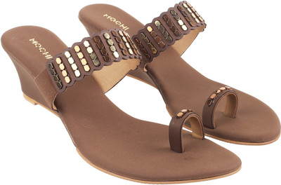 MOCHI Women Wedges(Brown , 7)