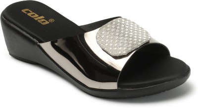 Modone Women Wedges(Black , 7)