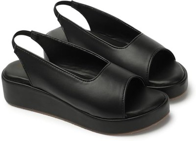 Kiwaoo Women Wedges(Black , 5)