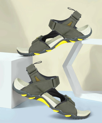 Sparx SS 485 Men Sandals(Olive, Black , 9)