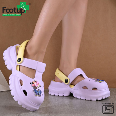 Footup Super Soft|Orthopedic|Comfortable|Lightweight|Diabetic Women Clogs(Purple , 5)