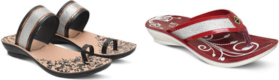 hiyaga Women Casual(Tan, Red , 6)