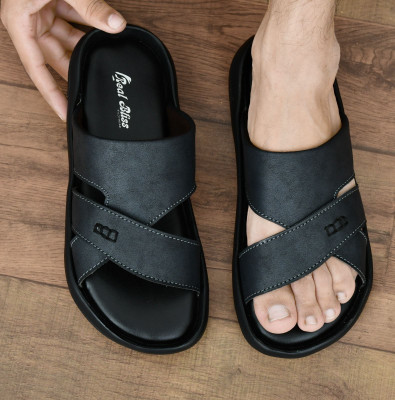 Real Bliss Men Sandals(Grey , 6)