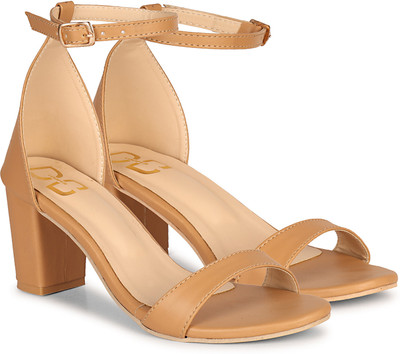DBCOOPER Women Heels(Beige , 7)