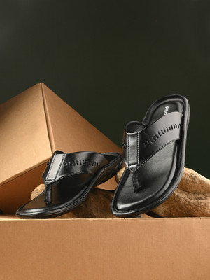 PROVOGUE Sandals | Trendy Chappal | Comfortable Daily Ethnic Wear Casual Gents Slippers | Men Sandals(Black , 7)