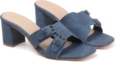 Dressberry Women Heels(Blue , 8)