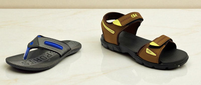 Classica Men Sandals(Black, Brown , 8)