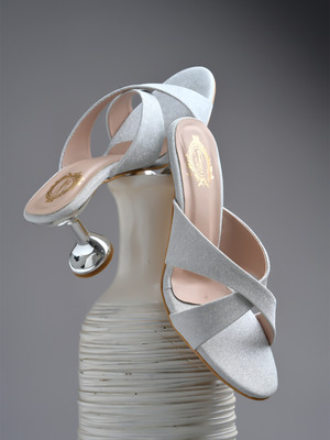 SHOETOPIA Women Heels(Silver , 7)
