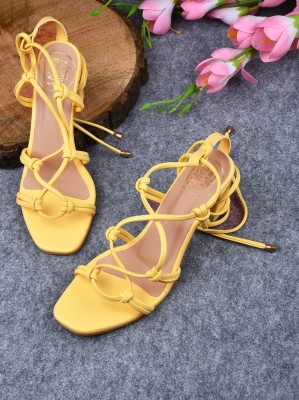 The White Pole Women Heels(Yellow , 6)