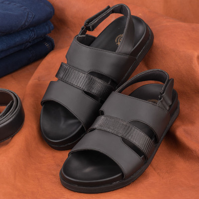 Silverline Men Sandals(Black , 10)