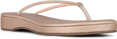 Inc.5 Casual Solid T-Strap Slip-On Flat Sandals Women Flats(Pink , 6)